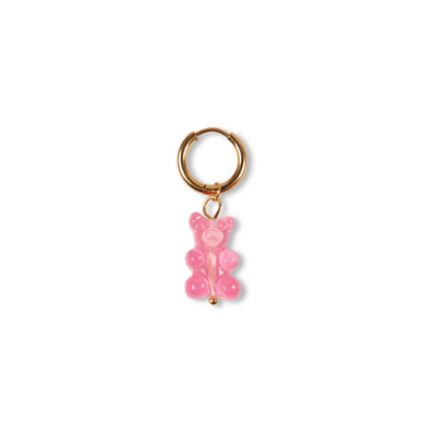 Small translucent pink gummybear earring