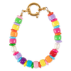 The Bella bracelet is here to give your outfit a colorful twist. Wear it on it's own or stack it for more fun. PS. We have a matching necklace too. 