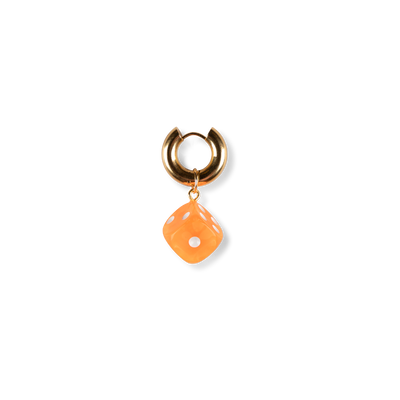 Chunky orange dice - These Chunky earrings are real eye catchers. Wear it on it’s own or create your personal perfect ear party. More is more and less is bore.