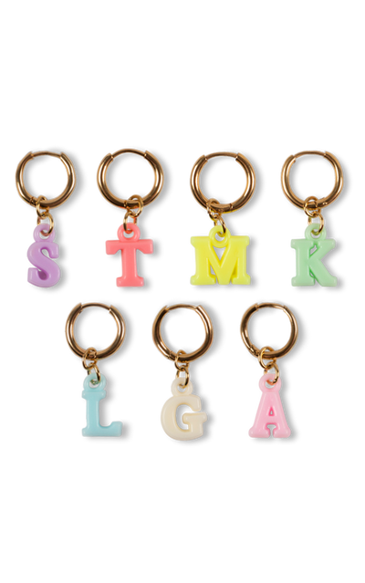 Lilac initial - The cutest earrings you’ve ever seen! Get your own initial or your boyfriends/bestfriends. Wear it on it’s own to keep it simple or create your perfect ear party.