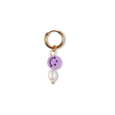 Lilac smiley - This earring brightens up your day! Wear it on it’s own to keep it simple or create your perfect ear party. More is more and less is bore.