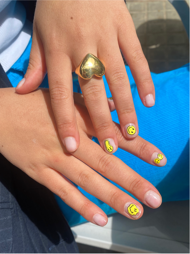 Smiley nail stickers