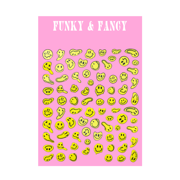  funky pinky silver sticker
